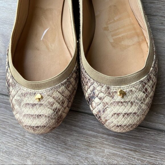 Kate Spade Snakeskin Leather  Ballet Flats - Picture 2 of 12